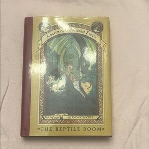 The Reptile Room by Lemony Snicket - Yellow & Maroon Hardcover
